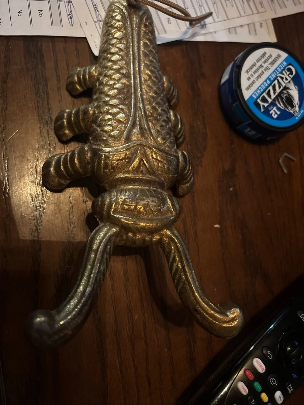 Vintage Cast Iron Beetle Boot Jack Taiwan Gold Tone Boot Puller Decor – $45